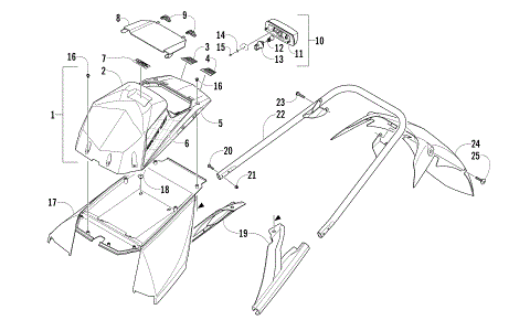 REAR BUMPER, STORAGE BOX, AND TAILLIGHT ASSEMBLY