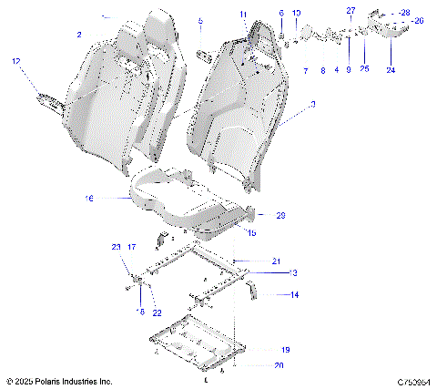 BODY, SEAT ASM, & MOUNTING, REAR - Z26X4D92AH/BH/AN/BN (C750954)