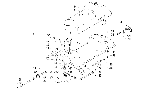 GAS TANK, SEAT, AND TAILLIGHT ASSEMBLY [98672]