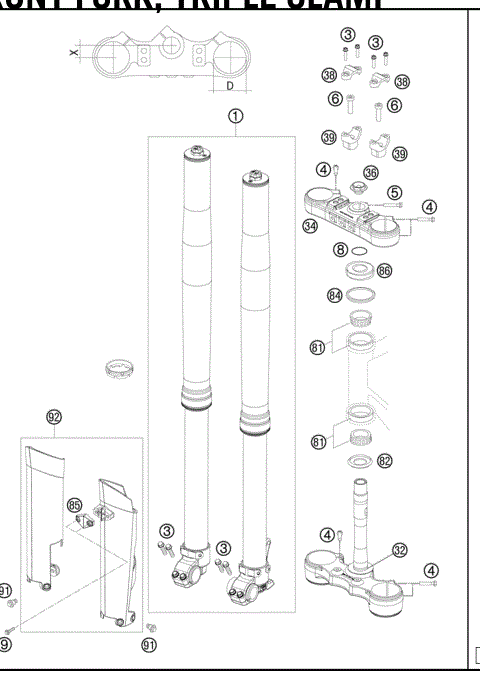 FRONT FORK,TRIPLECLAMP 