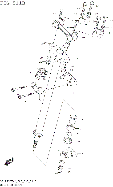 STEERING SHAFT (LT-A750XM2 P28)