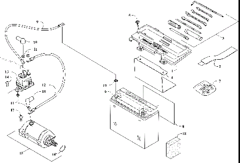 BATTERY AND STARTER ASSEMBLY [303678]