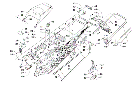 TUNNEL, REAR BUMPER, AND SNOWFLAP ASSEMBLY