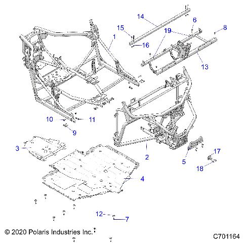 CHASSIS, MAIN FRAME AND SKID PLATES - G21GAB99CM/FM (C701164)