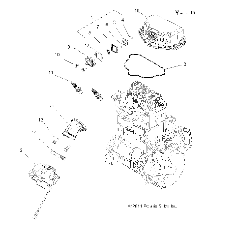 ENGINE, THROTTLE BODY MOUNTING - A15S6A76FA (49ATVTHROTTLEBODY12SP800)