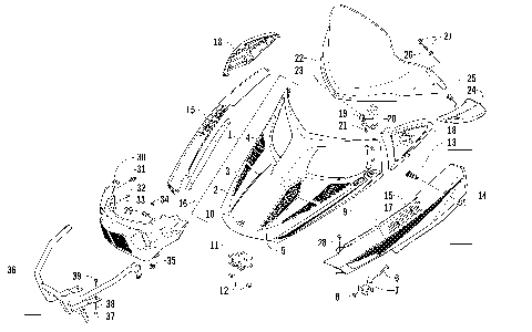 HOOD, WINDSHIELD, AND FRONT BUMPER ASSEMBLY [97513]