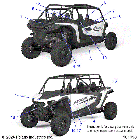 BODY, DECALS - Z25NME99N4 (901098-01)