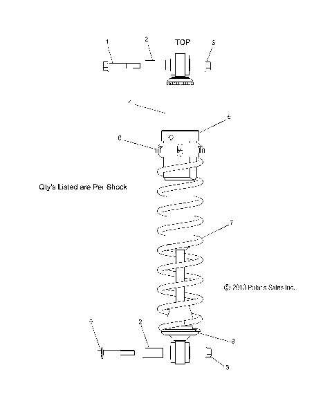 SUSPENSION, SHOCK, IFS (7043903) - S15CT5BEL/BSL/BSM (49SNOWSHOCKIFS7043903)