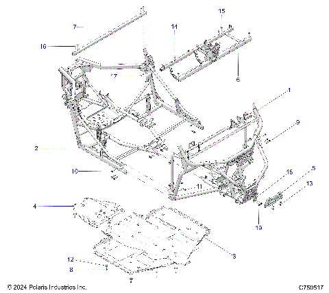 CHASSIS, MAIN FRAME AND SKID PLATES - G25GAB99 (C750517)