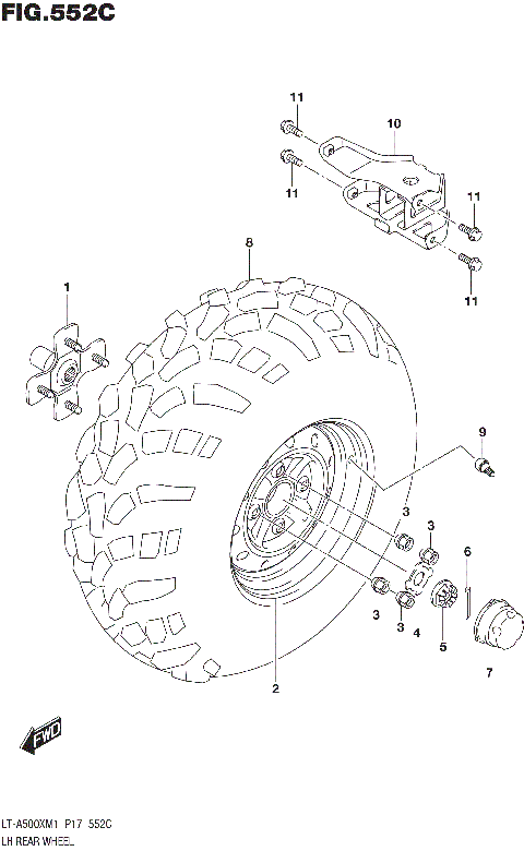 LH REAR WHEEL (LT-A500XPZM1 P17)