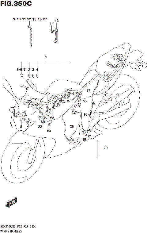 WIRING HARNESS (GSX250RAM0 P33)