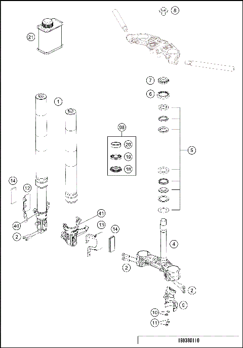 FRONT FORK, TRIPLE CLAMP