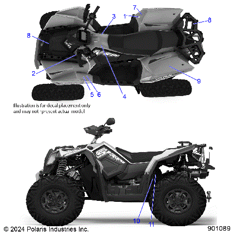 BODY, DECALS, STANDARD - A26SGE95CB/EB (901089)
