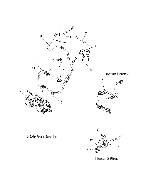 FUEL SYSTEM, RAIL, LINES and THROTTLE BODY - S15PU6NSL/NEL (49SNOWFUELLINE11WIDE)