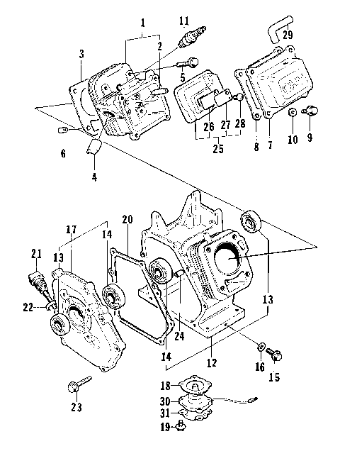 CYLINDER AND CRANKCASE ASSEMBLY [74833]