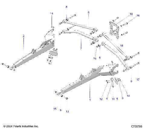SUSPENSION, REAR TRAILING ARMS AND MOUNTING - Z25X4B92AP/BP (C750769)
