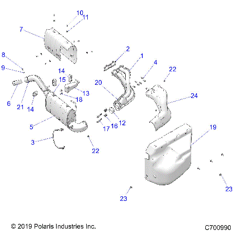 ENGINE, EXHAUST SYSTEM - R21RRE99FP/F9 (C700990)