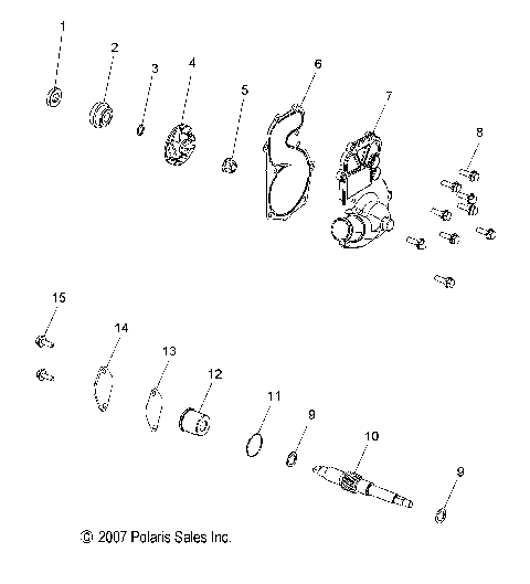 ENGINE, WATER PUMP - S24MDX6DSA/6DEA (49SNOWWATEROILPUMP08600IQ)