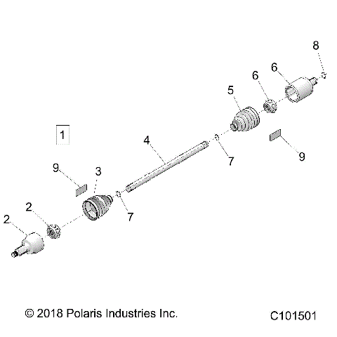 DRIVE TRAIN, DRIVE SHAFT, FRONT - A24SGS95CT/S95FT/ET (C101501)