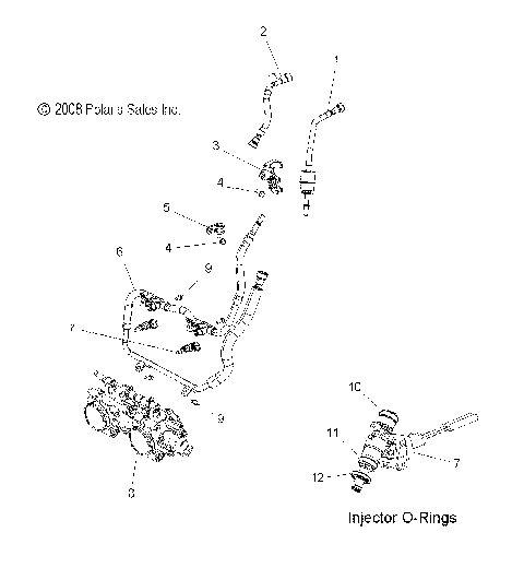FUEL SYSTEM, RAIL, LINES and THROTTLE BODY - S09PK6KS/KE/PM6KS/KE (49SNOWFUELLINE09600RMK)