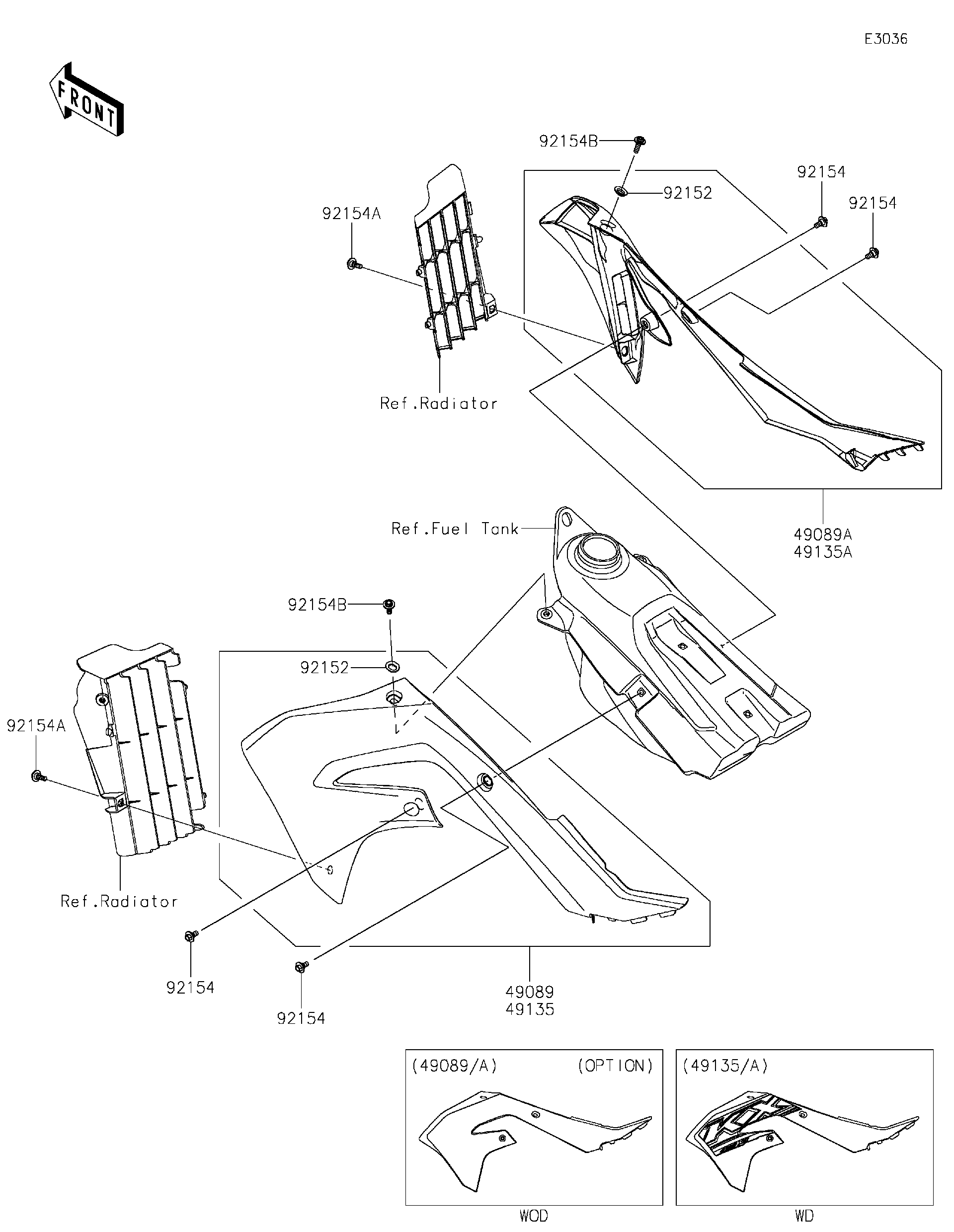 tkk ページ Kawasaki Motorcycle 1988 OEM Parts Diagram for Fuel
