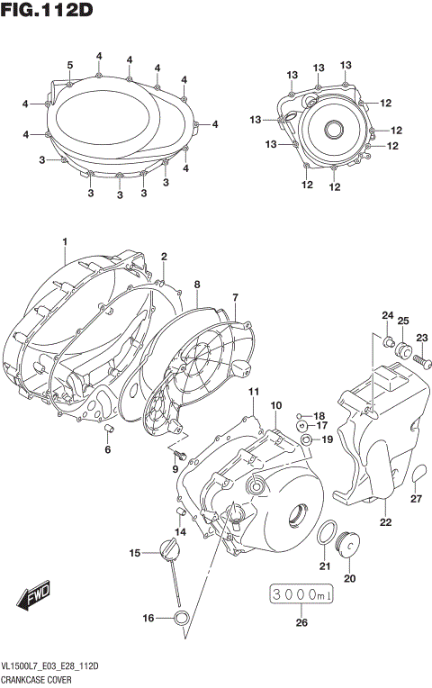 CRANKCASE COVER (VL1500BTL7 E28)