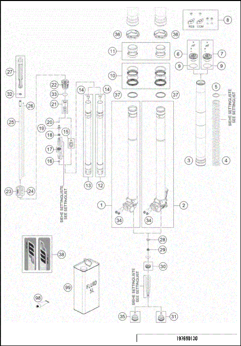FRONT FORK DISASSEMBLED