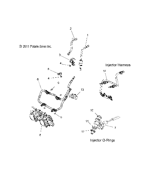 FUEL SYSTEM, RAIL, LINES and THROTTLE BODY - S12BP6 ALL OPTIONS (49SNOWFUELLINE10PR)