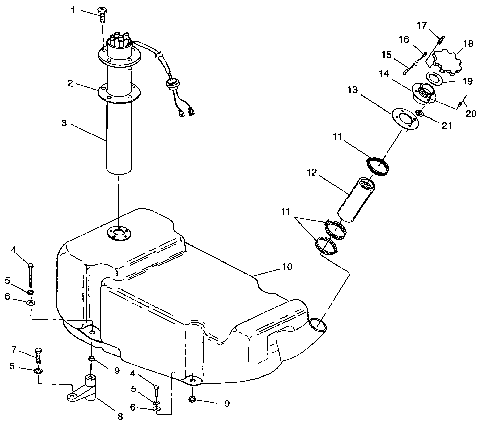 FUEL TANK SL 750 B954070 (4930523052A009)