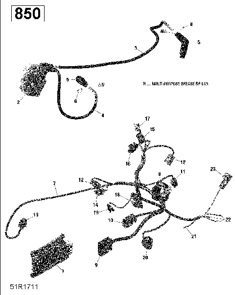 10- Engine Harness and Electronic Module - 850 EFI (Outlander)