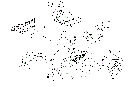 FRONT RACK, BODY PANEL, AND HEADLIGHT ASSEMBLIES [300561]