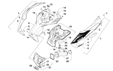 HOOD AND AIR INTAKE ASSEMBLY