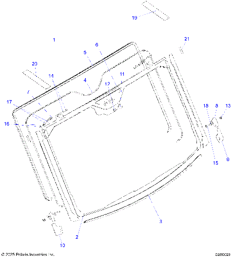 BODY, WINDSHIELD, FIXED GLASS (TO 6/2/2025) -D26P4VD4B4/YD4B4 (C2890529)