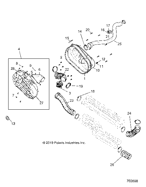 DRIVE TRAIN, CLUTCH COVER AND DUCTING - G20G4J99AS/BS (702698)