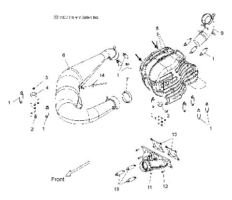 ENGINE, EXHAUST SYSTEM - S12MX6JSA/JEA (49SNOWEXHAUST08600IQ)