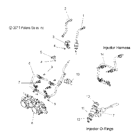 FUEL SYSTEM, RAIL, LINES and THROTTLE BODY - S12BF6NSA/NSL (49SNOWFUELLINE12600RUSH)