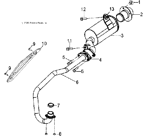 EXHAUST PIPE - A07KA09AA/AB/AD (49ATVEXHAUST07OTLW90)