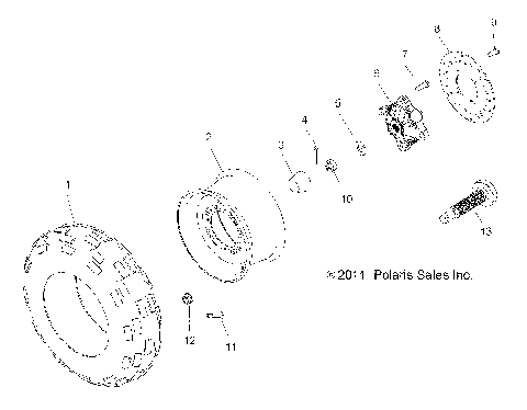 WHEELS, FRONT TIRE and BRAKE DISC - A12MB46FZ (49ATVWHEELFRT11HAWK)