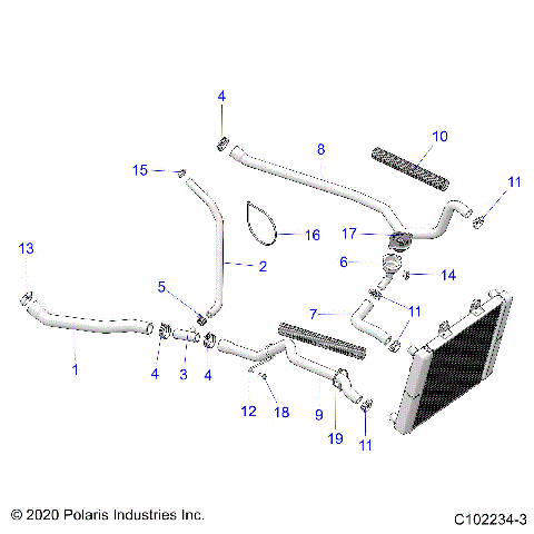 ENGINE, COOLING SYSTEM, HOSES - A24SJE57AX (C102234-3)