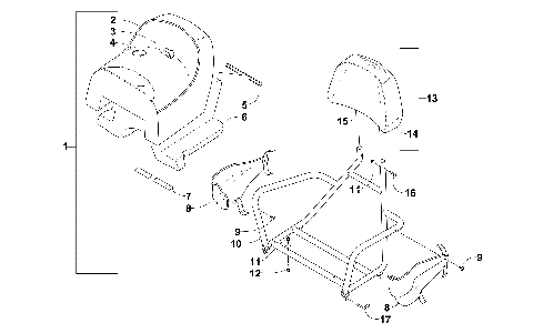 PASSENGER SEAT AND BACKREST ASSEMBLY [90131]
