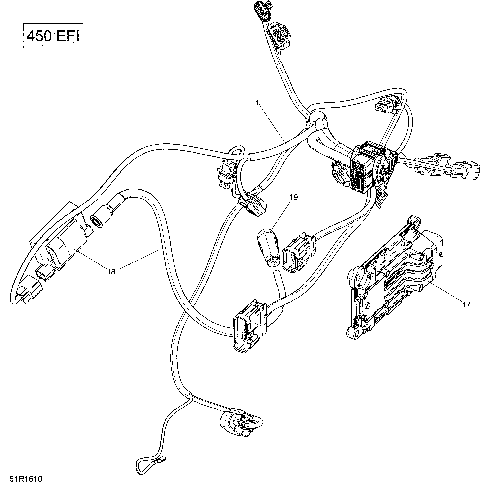 10- Engine Harness and Electronic Module - 450 EFI