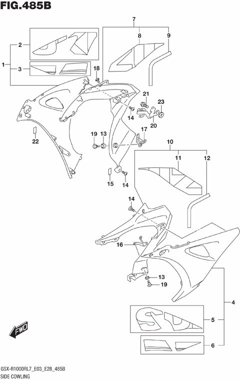 SIDE COWLING (GSX-R1000RL7 E28)