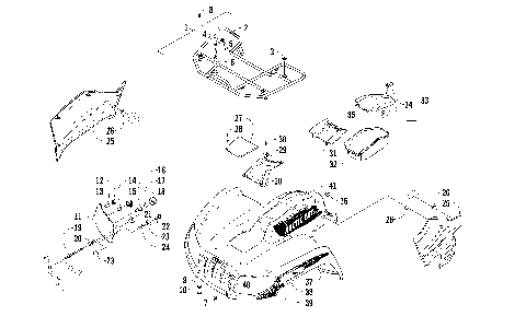 FRONT RACK, BODY PANEL, AND HEADLIGHT ASSEMBLIES [96124]