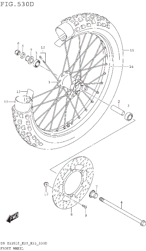 FRONT WHEEL (DR-Z125LL5 E33)