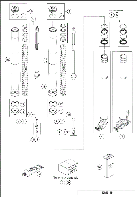 FRONT FORK DISASSEMBLED