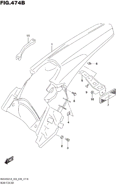 REAR FENDER (RMX450ZL9 E28)