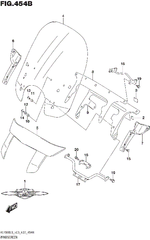 WINDSCREEN (VL1500TL9 E33)