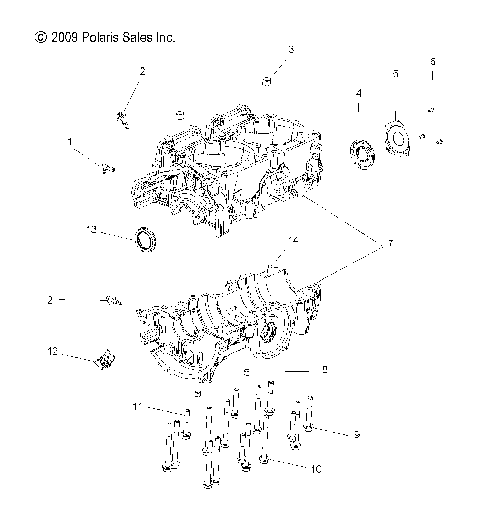 ENGINE, CRANKCASE - S10PR8ESA/ESL (49SNOWCRANKCASE10ASLT)