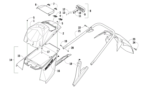 REAR BUMPER, STORAGE BOX, AND TAILLIGHT ASSEMBLY