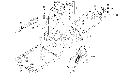 REAR BUMPER, RACK RAIL, SNOWFLAP, AND TAILLIGHT ASSEMBLY [94685]